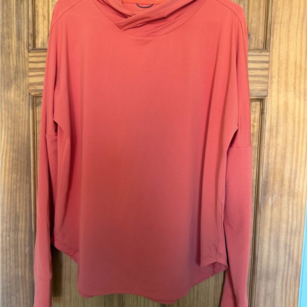 REI Sahara Sun Long Sleeve Tee Hooded Pullover in Rust